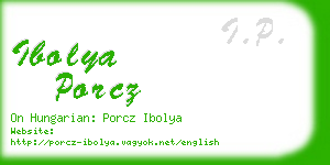 ibolya porcz business card